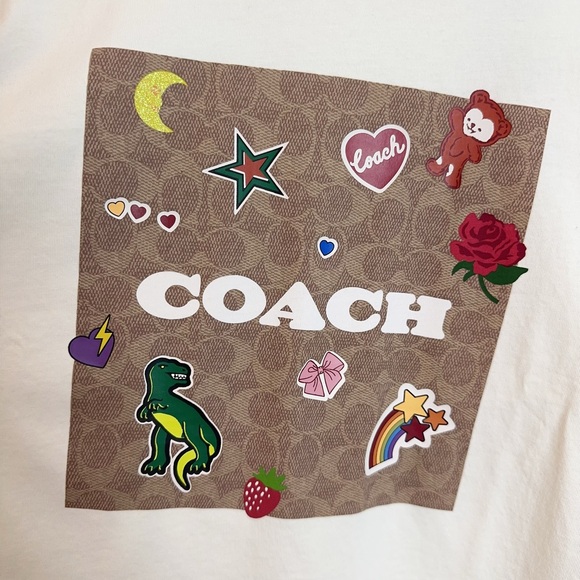 NWT Coach Signature Square T Shirt With Sticker Patches size S - Picture 6 of 9